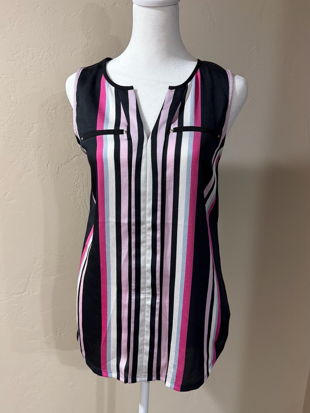 Express Striped Split V-Neck Sleeveless Tank Top – Size Small (NWOT)